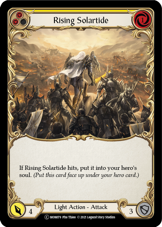 Rising Solartide (Yellow) [U-MON079-RF] Unlimited Rainbow Foil | Magic Magpie