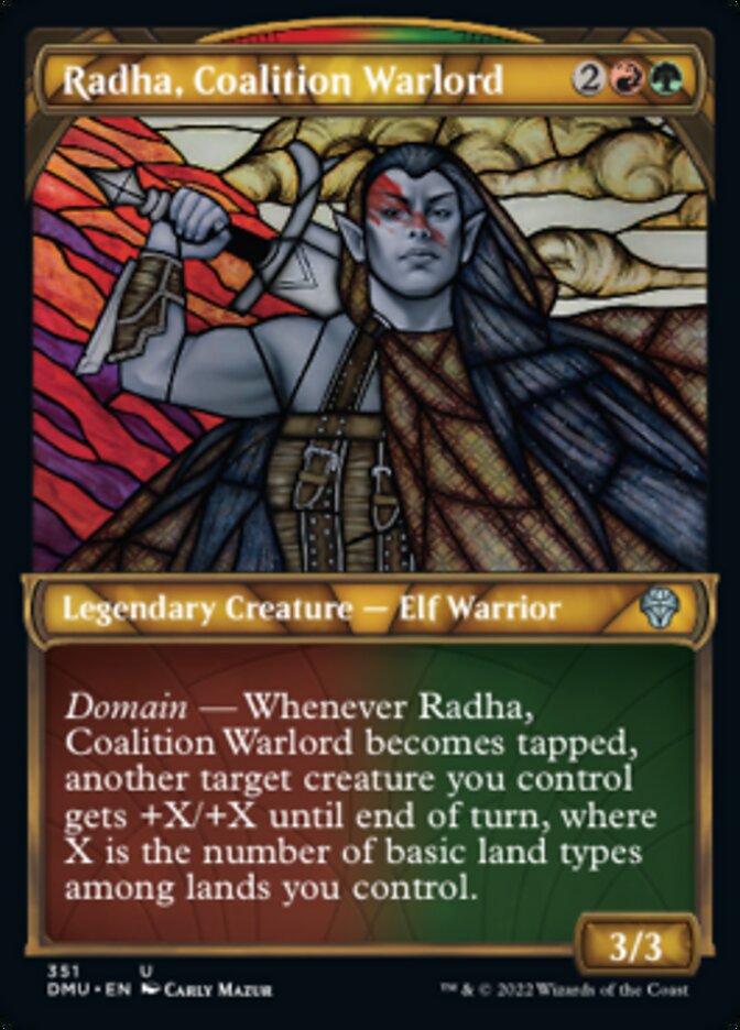 Radha, Coalition Warlord (Showcase Textured) [Dominaria United] | Magic Magpie