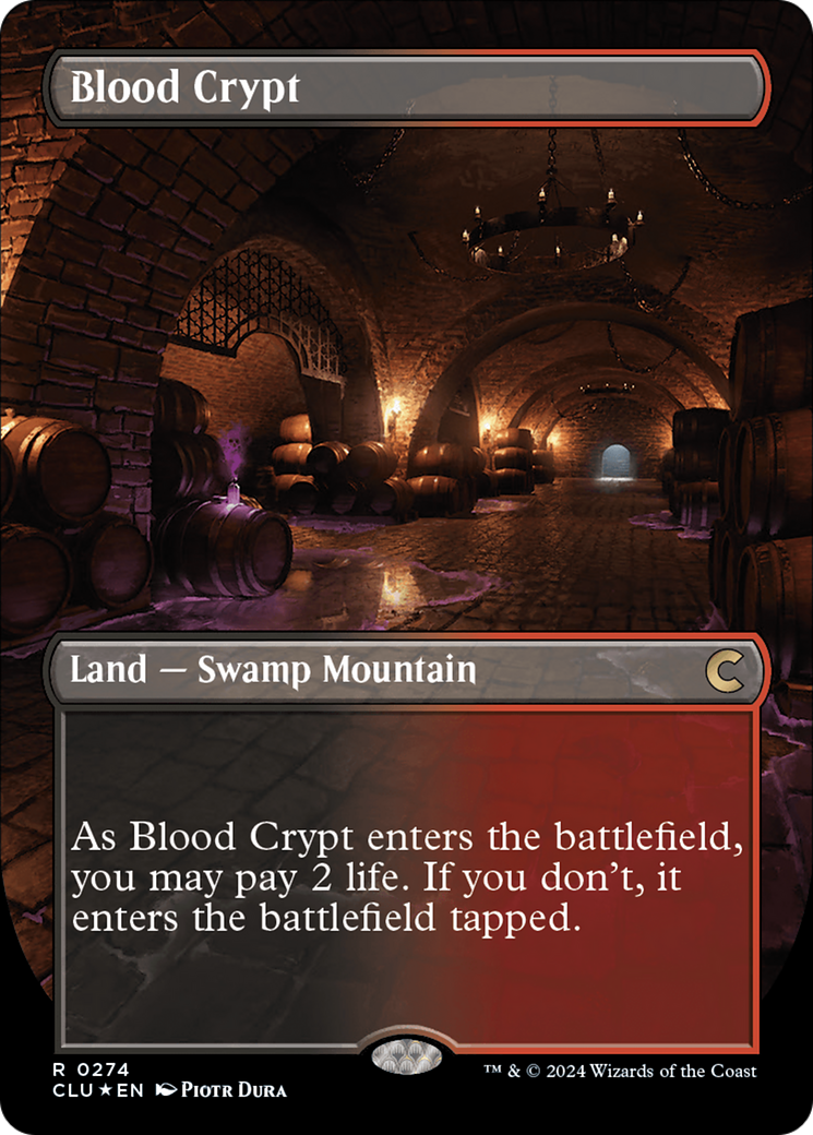 Blood Crypt (Borderless) [Ravnica: Clue Edition] | Magic Magpie