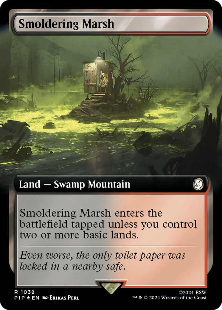 Smoldering Marsh (Extended Art) (Surge Foil) [Fallout] | Magic Magpie