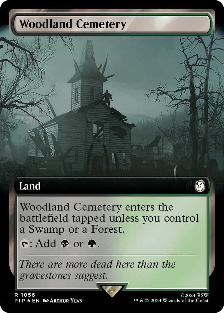 Woodland Cemetery (Extended Art) (Surge Foil) [Fallout] | Magic Magpie