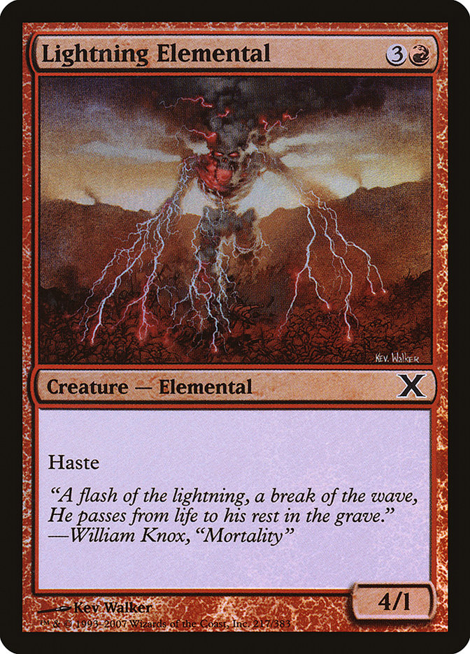 Lightning Elemental (Premium Foil) [Tenth Edition] | Magic Magpie