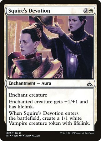 Squire's Devotion [Rivals of Ixalan] | Magic Magpie