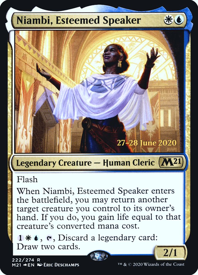 Niambi, Esteemed Speaker  [Core Set 2021 Prerelease Promos] | Magic Magpie