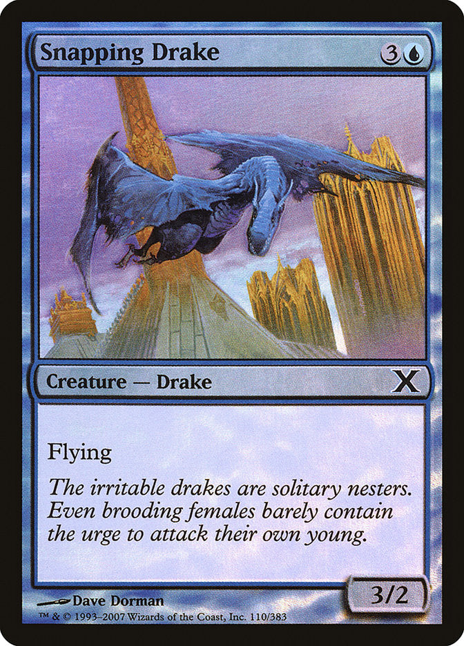 Snapping Drake (Premium Foil) [Tenth Edition] | Magic Magpie