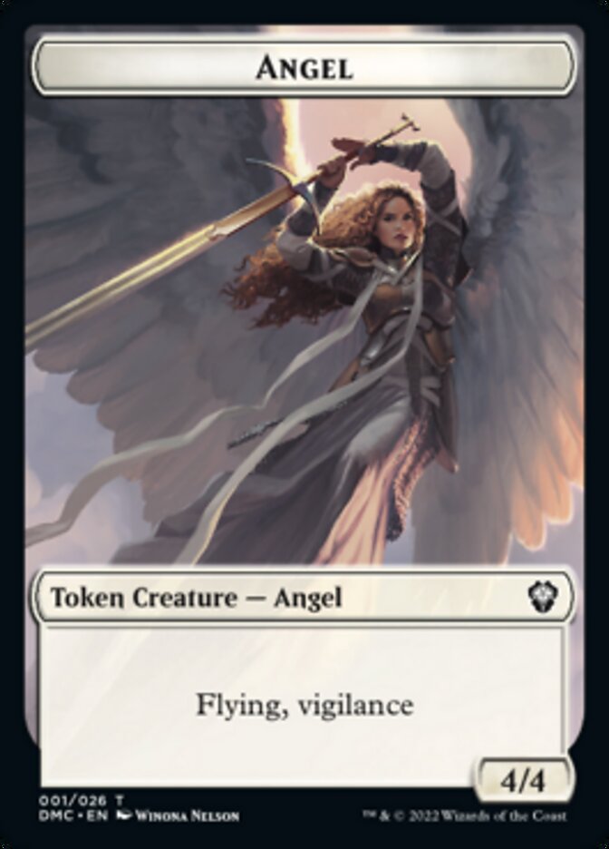 Kavu // Angel Double-sided Token [Dominaria United Commander Tokens] | Magic Magpie