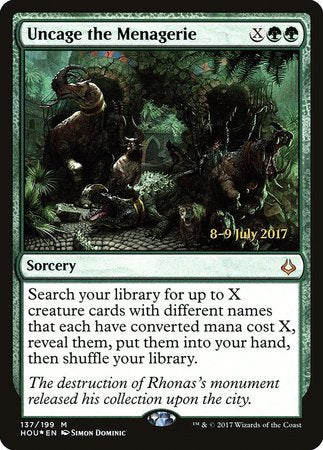 Uncage the Menagerie [Hour of Devastation Promos] | Magic Magpie