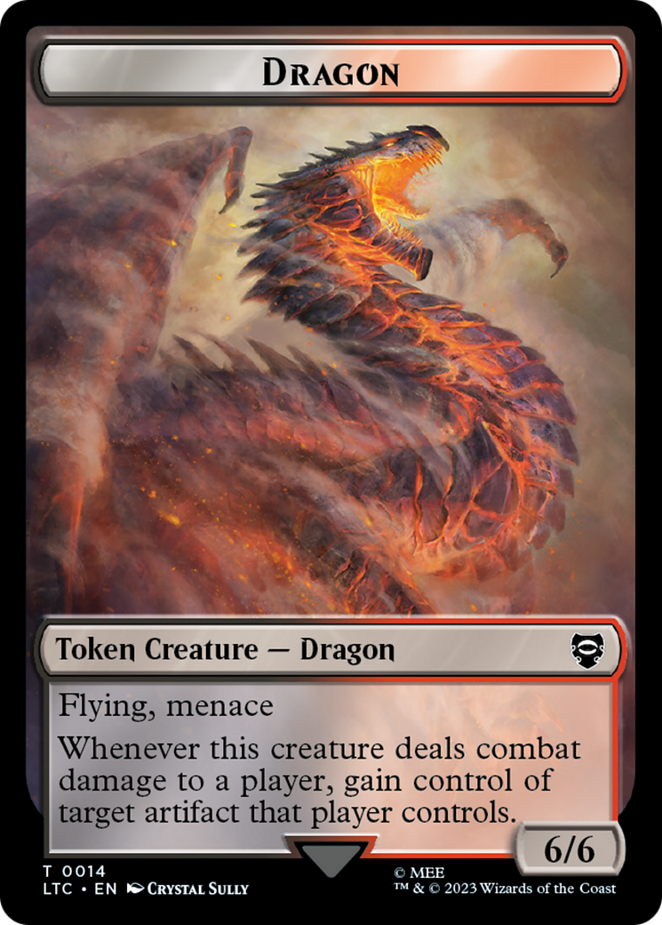 Dragon // Wraith Double-Sided Token [The Lord of the Rings: Tales of Middle-Earth Commander Tokens] | Magic Magpie