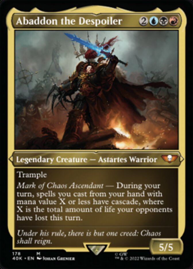 Abaddon the Despoiler (Display Commander) (Surge Foil) [Universes Beyond: Warhammer 40,000] | Magic Magpie