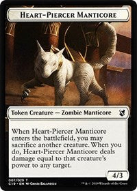 Heart-Piercer Manticore // Dragon Double-sided Token [Commander 2019 Tokens] | Magic Magpie