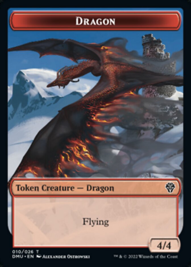 Bird (002) // Dragon Double-sided Token [Dominaria United Tokens] | Magic Magpie