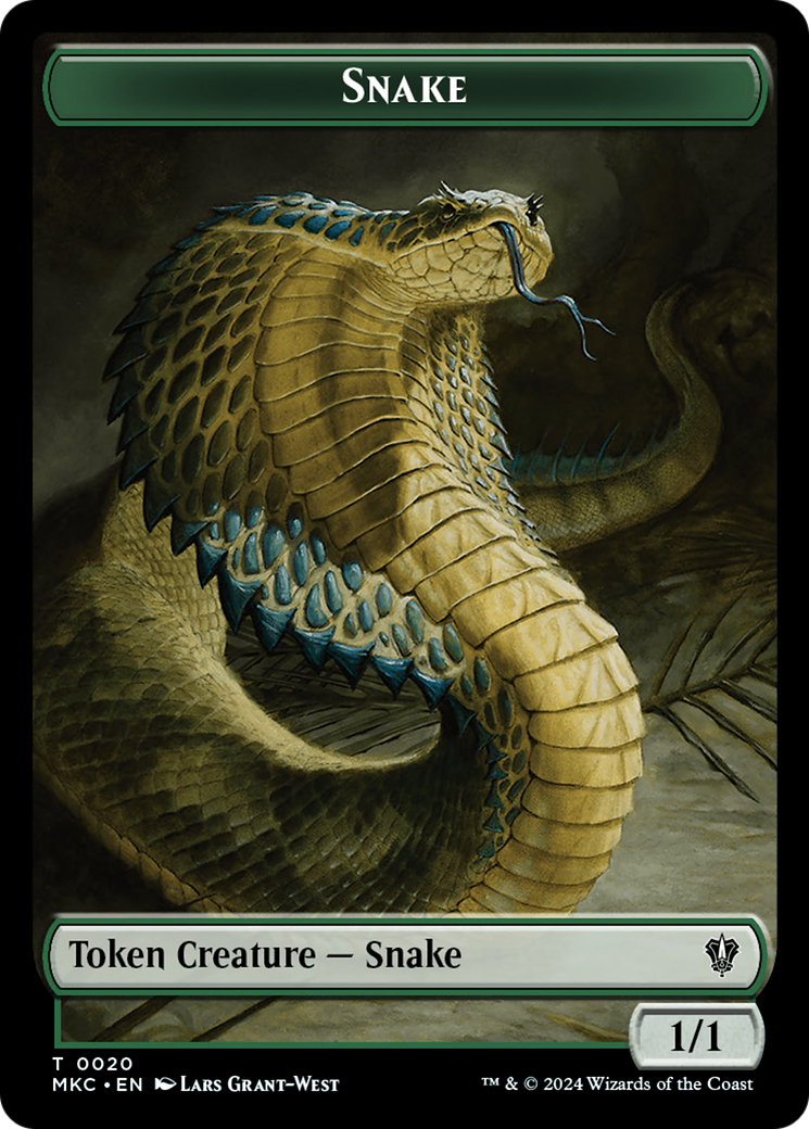 Snake // Morph Double-Sided Token [Murders at Karlov Manor Commander Tokens] | Magic Magpie
