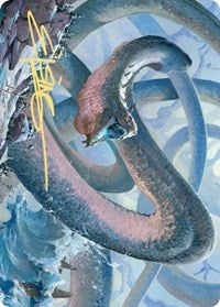 Koma, Cosmos Serpent 1 Art Card (Gold-Stamped Signature) [Kaldheim: Art Series] | Magic Magpie
