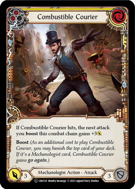 Combustible Courier (Yellow) [U-CRU110] Unlimited Normal | Magic Magpie