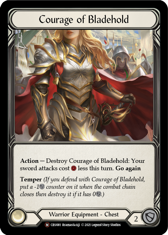 Courage of Bladehold (Rainbow Foil) [U-CRU081-RF] Unlimited Rainbow Foil | Magic Magpie