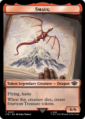 Smaug // Food (0023) Double-Sided Token (Surge Foil) [The Lord of the Rings: Tales of Middle-Earth Tokens] | Magic Magpie