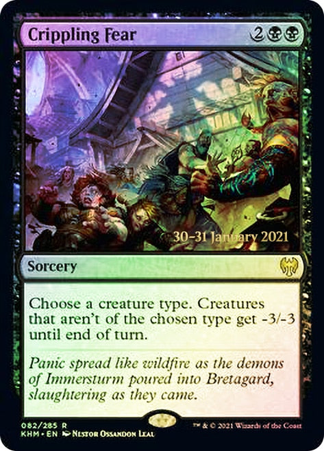 Crippling Fear  [Kaldheim Prerelease Promos] | Magic Magpie