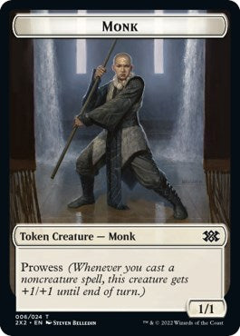 Wrenn and Six Emblem // Monk Double-sided Token [Double Masters 2022 Tokens] | Magic Magpie