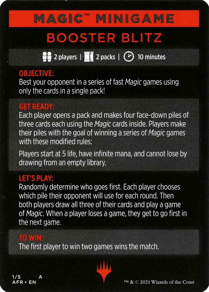 Booster Blitz (Magic Minigame) [Innistrad: Midnight Hunt Minigame] | Magic Magpie