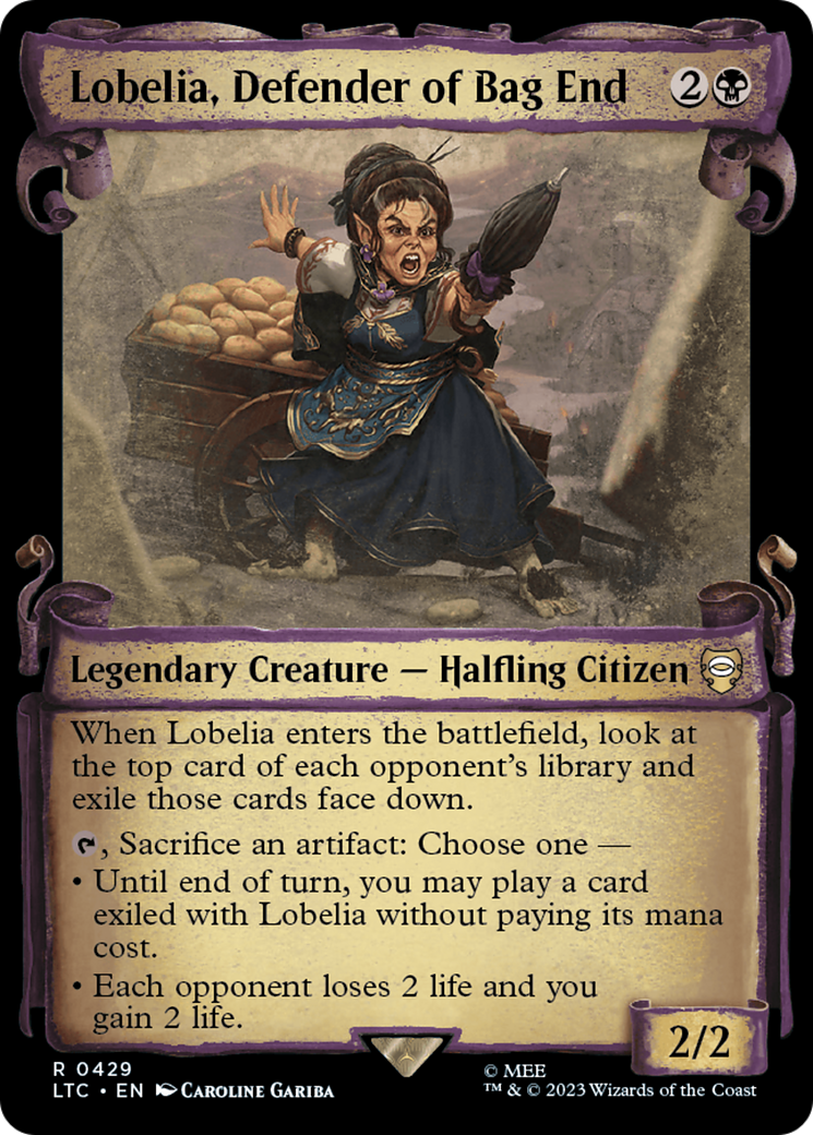 Lobelia, Defender of Bag End [The Lord of the Rings: Tales of Middle-Earth Commander Showcase Scrolls] | Magic Magpie