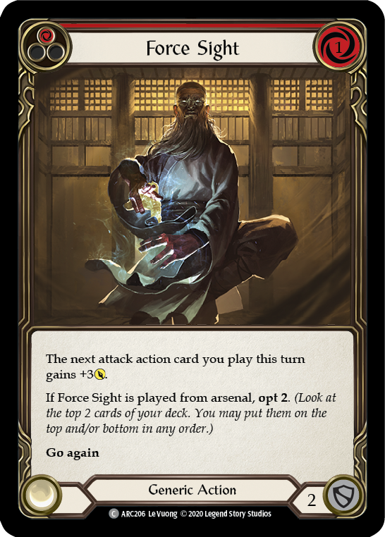 Force Sight (Red) [U-ARC206] Unlimited Rainbow Foil | Magic Magpie
