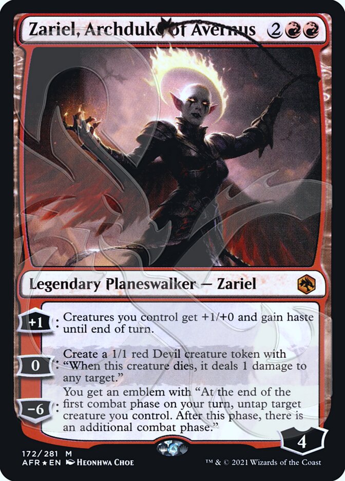 Zariel, Archduke of Avernus (Ampersand Promo) [Dungeons & Dragons: Adventures in the Forgotten Realms Promos] | Magic Magpie