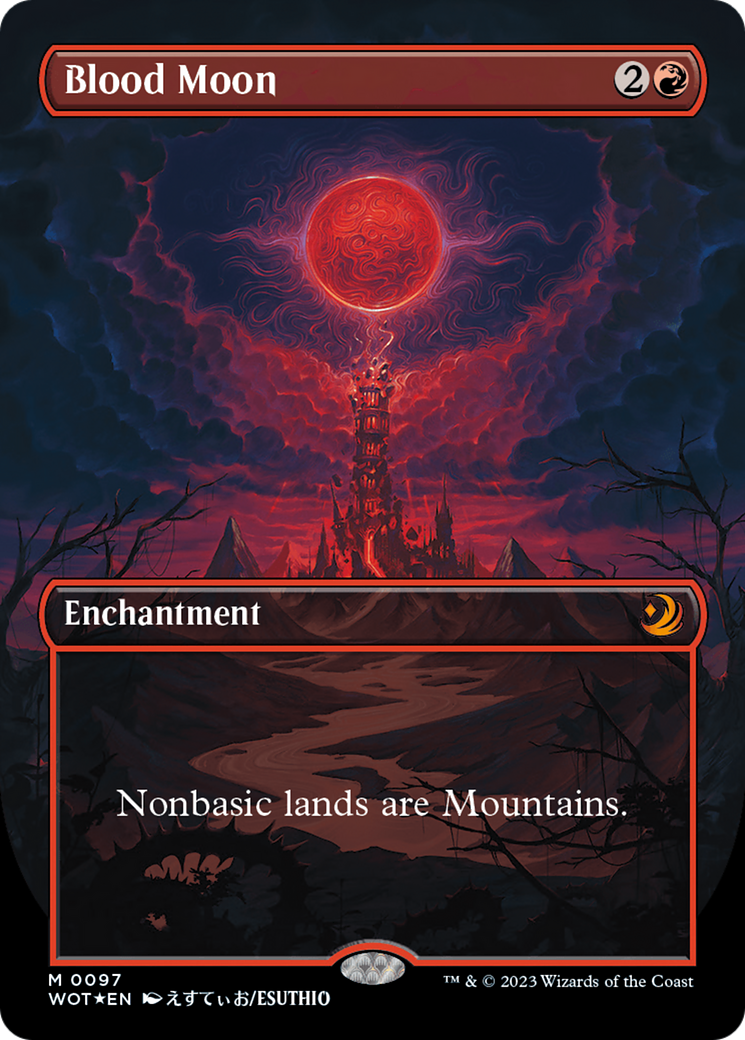 Blood Moon (Anime Borderless) (Confetti Foil) [Wilds of Eldraine: Enchanting Tales] | Magic Magpie