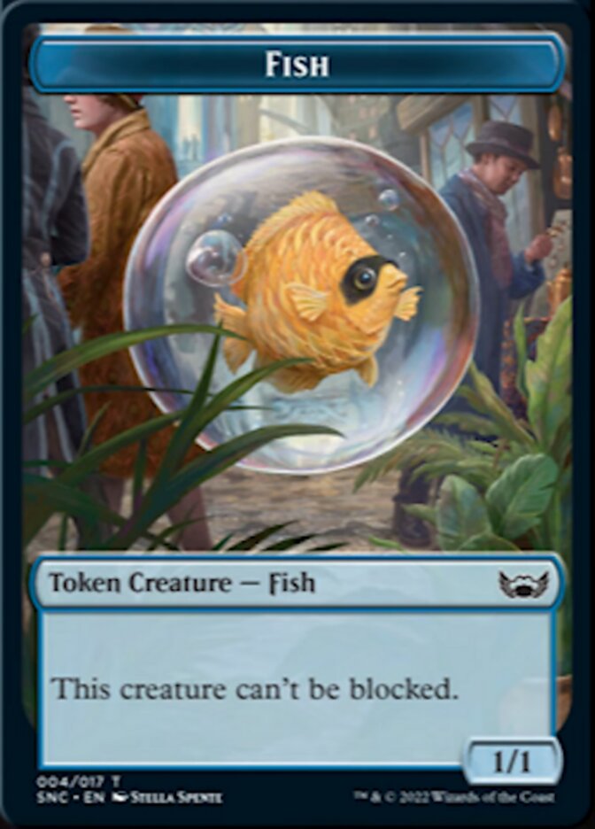 Clue // Fish Double-sided Token [Streets of New Capenna Commander Tokens] | Magic Magpie