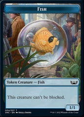 Clue // Fish Double-sided Token [Streets of New Capenna Commander Tokens] | Magic Magpie