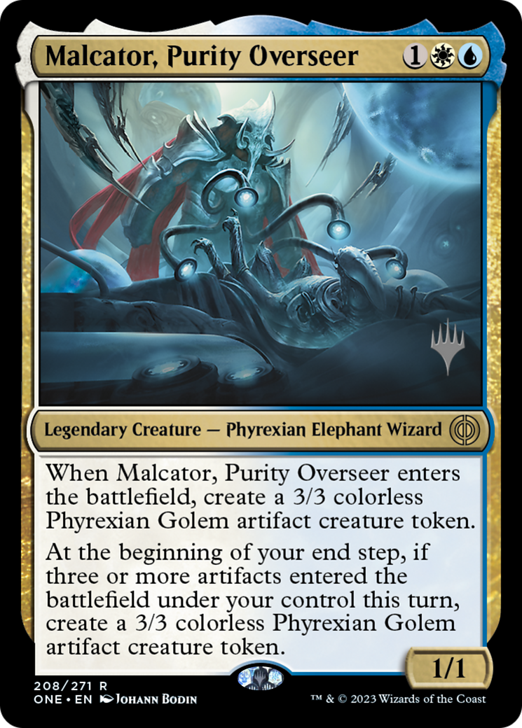 Malcator, Purity Overseer (Promo Pack) [Phyrexia: All Will Be One Promos] | Magic Magpie