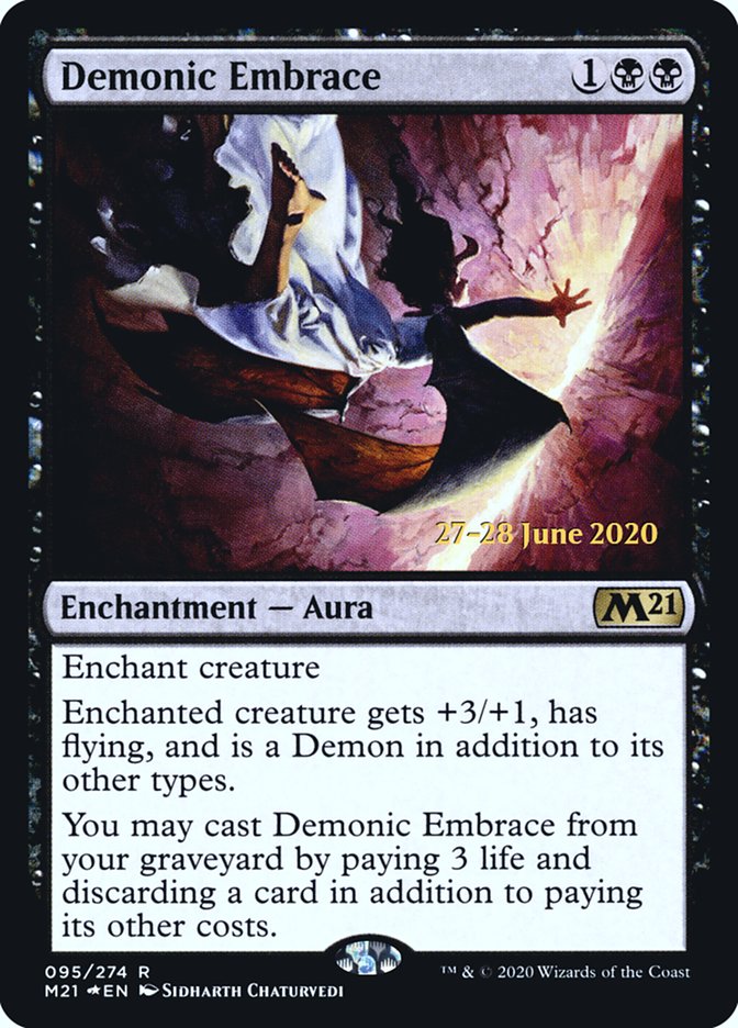 Demonic Embrace  [Core Set 2021 Prerelease Promos] | Magic Magpie