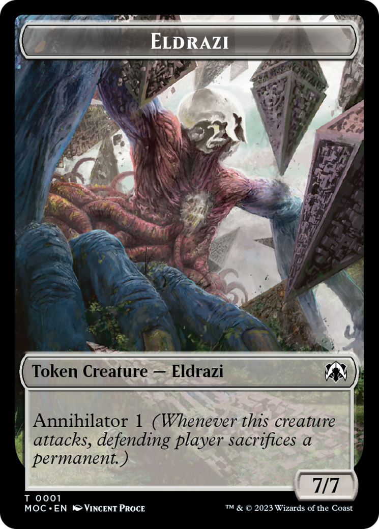 Eldrazi // Angel (4) Double-Sided Token [March of the Machine Commander Tokens] | Magic Magpie
