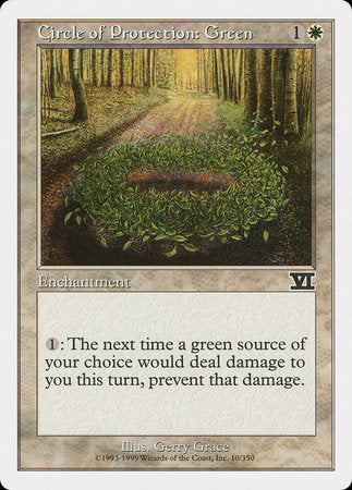 Circle of Protection: Green [Classic Sixth Edition] | Magic Magpie