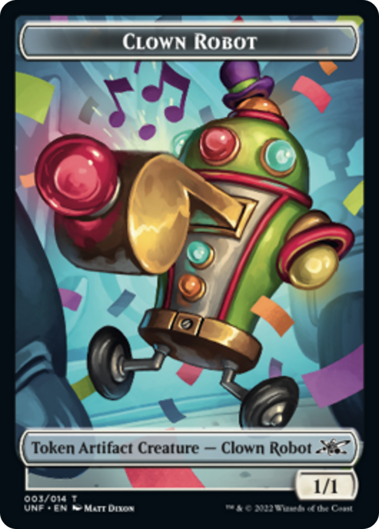 Clown Robot (003) // Food (011) Double-sided Token [Unfinity Tokens] | Magic Magpie