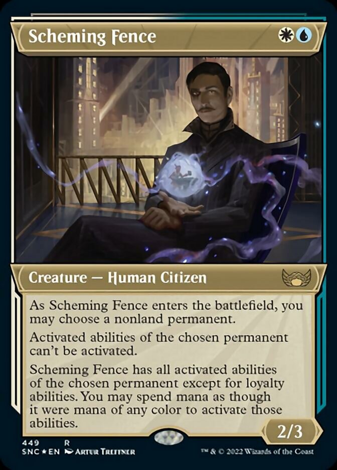 Scheming Fence (Showcase Art Deco Foil Etched) [Streets of New Capenna] | Magic Magpie