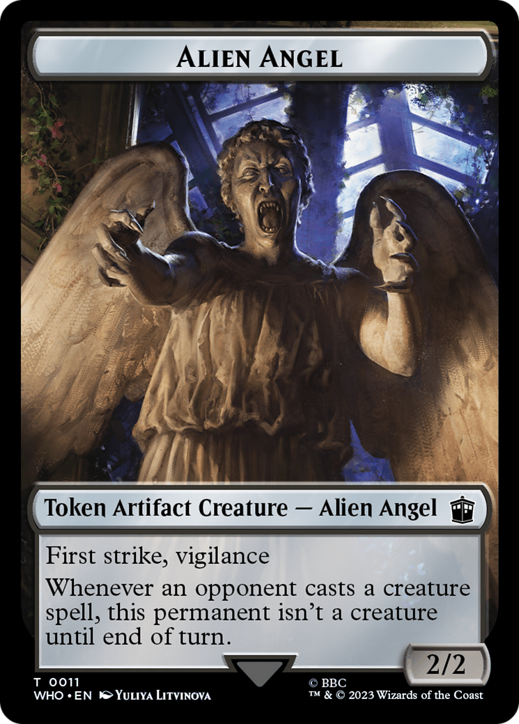 Alien Angel // Mutant Double-Sided Token [Doctor Who Tokens] | Magic Magpie