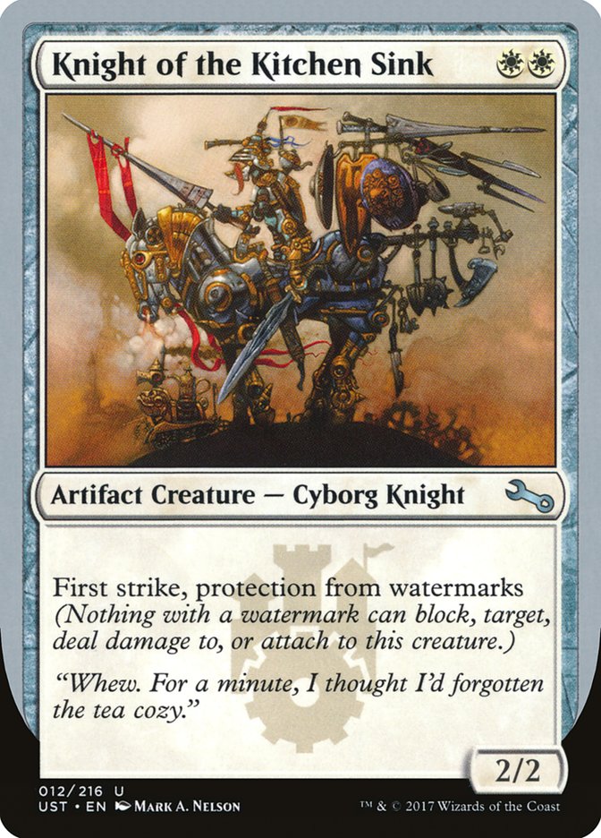 Knight of the Kitchen Sink ("protection from watermarks") [Unstable] | Magic Magpie