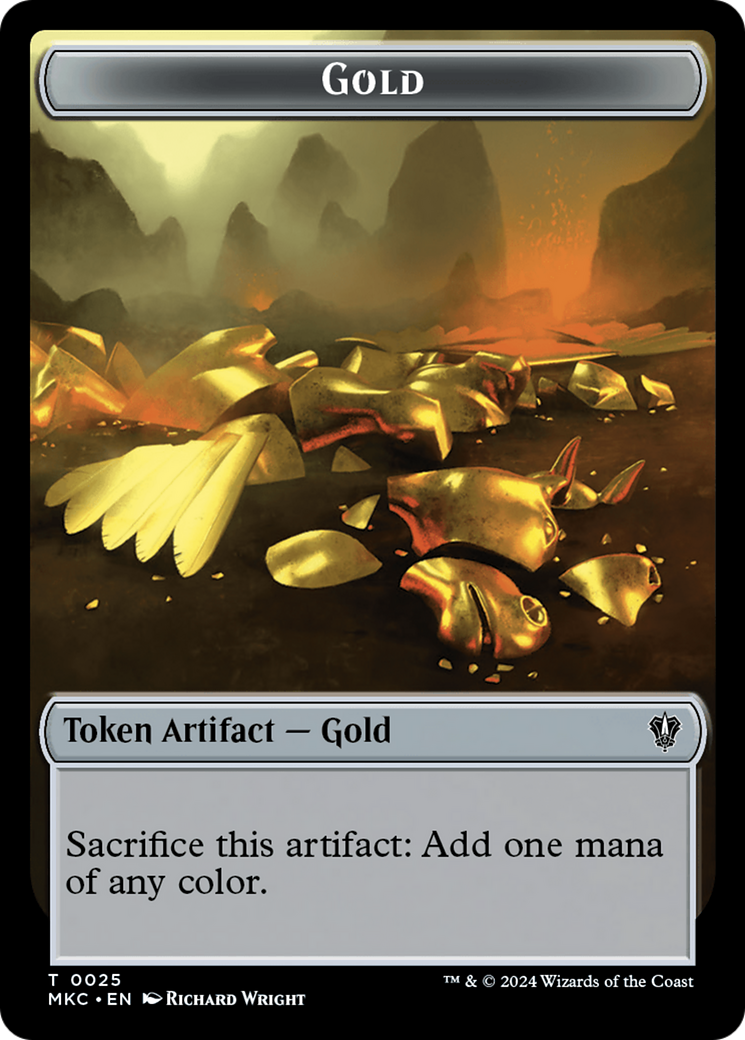 Gold // Treasure Double-Sided Token [Murders at Karlov Manor Commander Tokens] | Magic Magpie