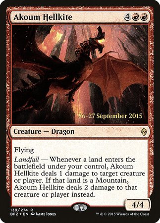 Akoum Hellkite [Battle for Zendikar Promos] | Magic Magpie