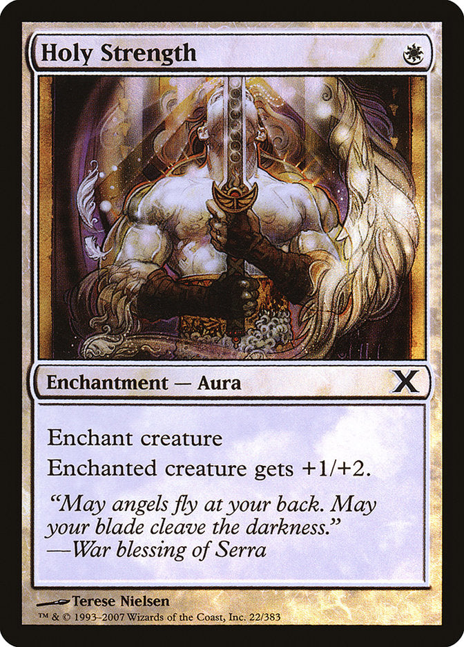 Holy Strength (Premium Foil) [Tenth Edition] | Magic Magpie
