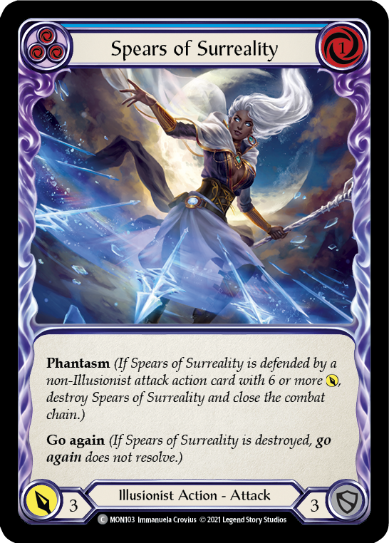 Spears of Surreality (Blue) [MON103] 1st Edition Normal | Magic Magpie