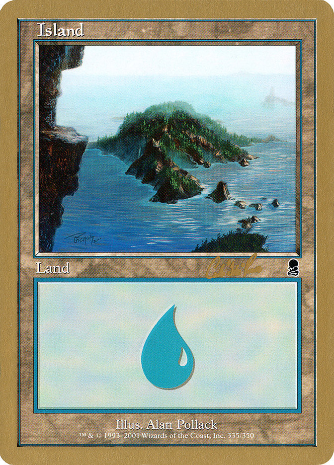 Island (cr335) (Carlos Romao) [World Championship Decks 2002] | Magic Magpie