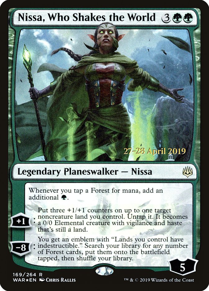 Nissa, Who Shakes the World  [War of the Spark Prerelease Promos] | Magic Magpie