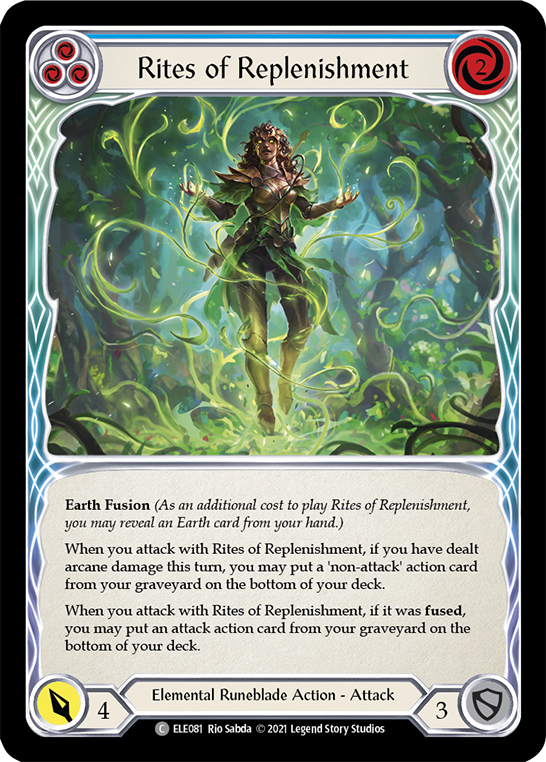 Rites of Replenishment (Blue) [ELE081] (Tales of Aria)  1st Edition Rainbow Foil | Magic Magpie