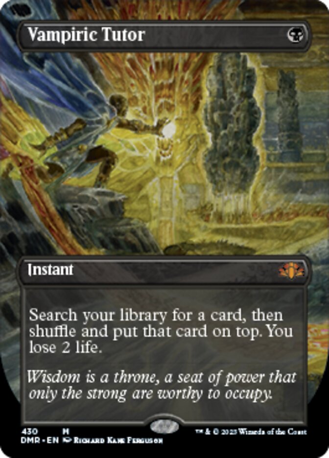 Vampiric Tutor (Borderless Alternate Art) [Dominaria Remastered] | Magic Magpie