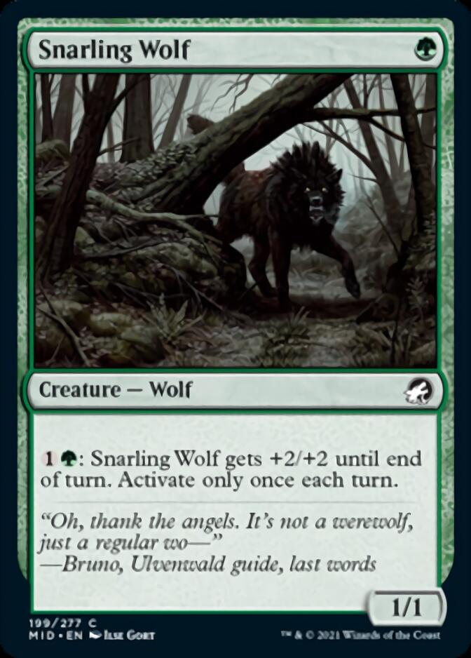 Snarling Wolf [Innistrad: Midnight Hunt] | Magic Magpie