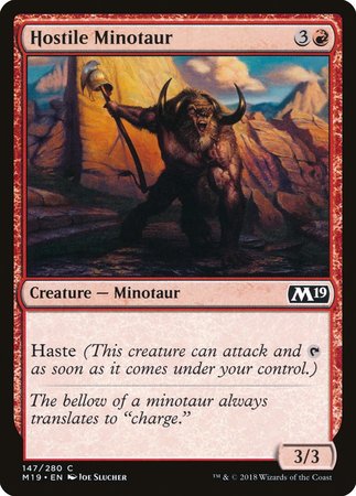 Hostile Minotaur [Core Set 2019] | Magic Magpie