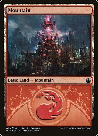 Mountain - Izzet (A04) [GRN Ravnica Weekend] | Magic Magpie