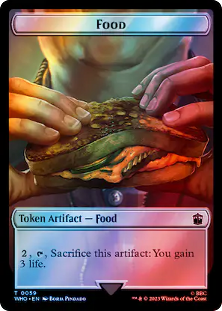 Alien Angel // Food (0059) Double-Sided Token (Surge Foil) [Doctor Who Tokens] | Magic Magpie