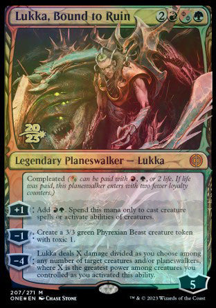 Lukka, Bound to Ruin [Phyrexia: All Will Be One Prerelease Promos] | Magic Magpie